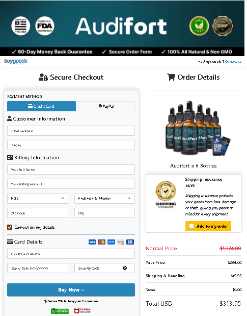 Audifort order_page