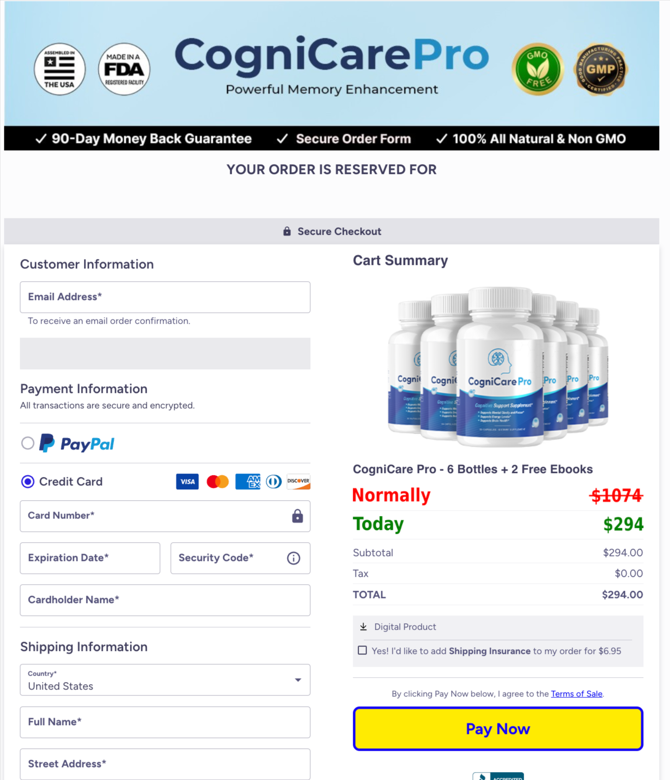 cognicare pro-buy-best-order-page