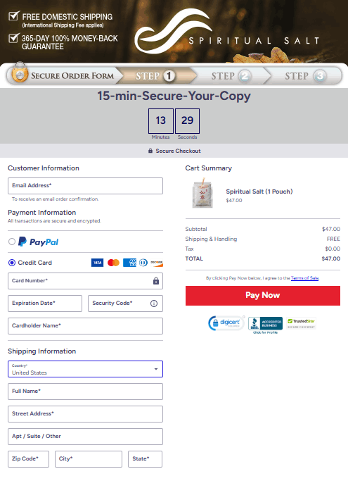 Spiritual Salt Checkout Page